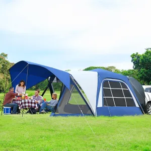 ABORON 4/6/8 Person SUV Tent, Easy Setup & Spacious SUV Tailgate Tent with Large Mesh Windoors, Rainfly & Awning, Perfect for Family & Group Outdoor Adventures