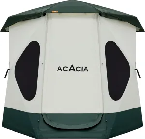 ACACIA Camping Tent, Pop Up Camping Tent with 8 Windows and Footprint, Waterproof Windproof Easy Setup Hub Tent for Family Camping, Hiking and Glamping