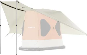 ACACIA Canopy 2-3 Person for Space Acacia Camping System, PU2000 Waterproof Camping Tarp for 4 Season Camping, UPF50  Sunproof Tent Tarp with 2 Telescoping Poles, Carry Bag, Almond