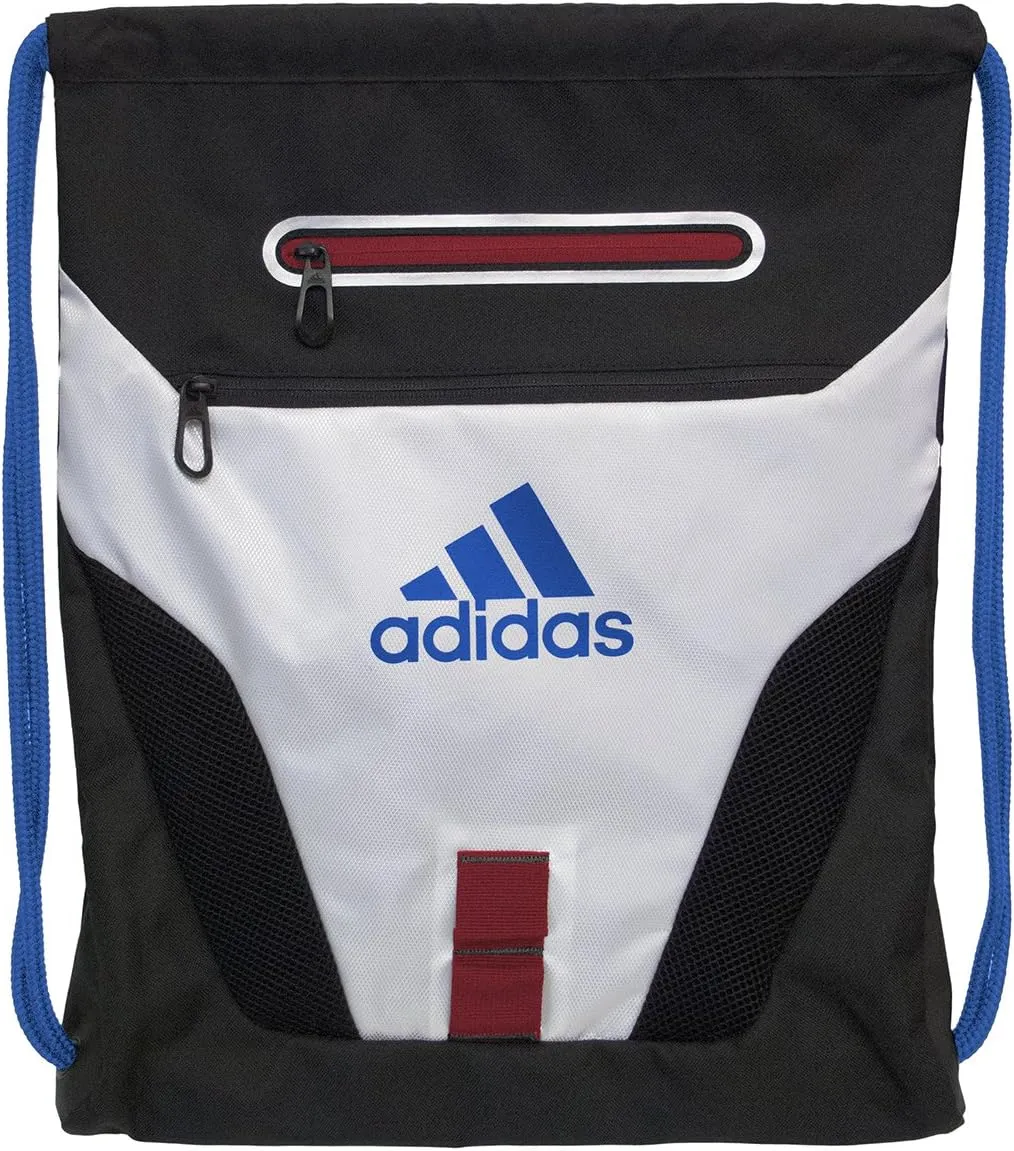 adidas Rumble Sackpack, White/Bold Blue/Scarlet, One Size