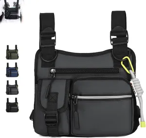 Adjustable Zipper Multi-Functional Tactical Chest Bag, Outdoor Chest Bag For Men, For Men, Outdoor, Travel, Climbing (gray)