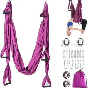 Aerial Trapeze Yoga Hammock Kit - Ultra Strong Antigravity Yoga Flying Sling Inversion Swing with Extension Straps