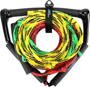 Affordura Water Ski Rope 75 Feet Wakeboard Rope with Handle Ski Ropes for Water Skiing, Ski Tow Rope for Tubing 4 Sections Tube Tow Rope for Watersports, Storing Bag Included (Multi Colored)