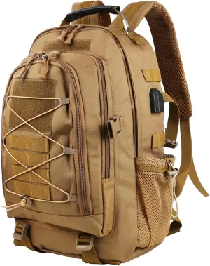 aiGear Tactical Backpack for Men, 35L Military Backpack, 3-Day Bug Out Bag for Camping Hiking Hunting with Molle System Army Daypack (35L Khaki)