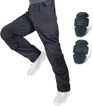 Airsoft Pants with Knee Pads Tatical Pants Men Combat Trousers Multiple Pocket Hook-and-Loop Adjuster