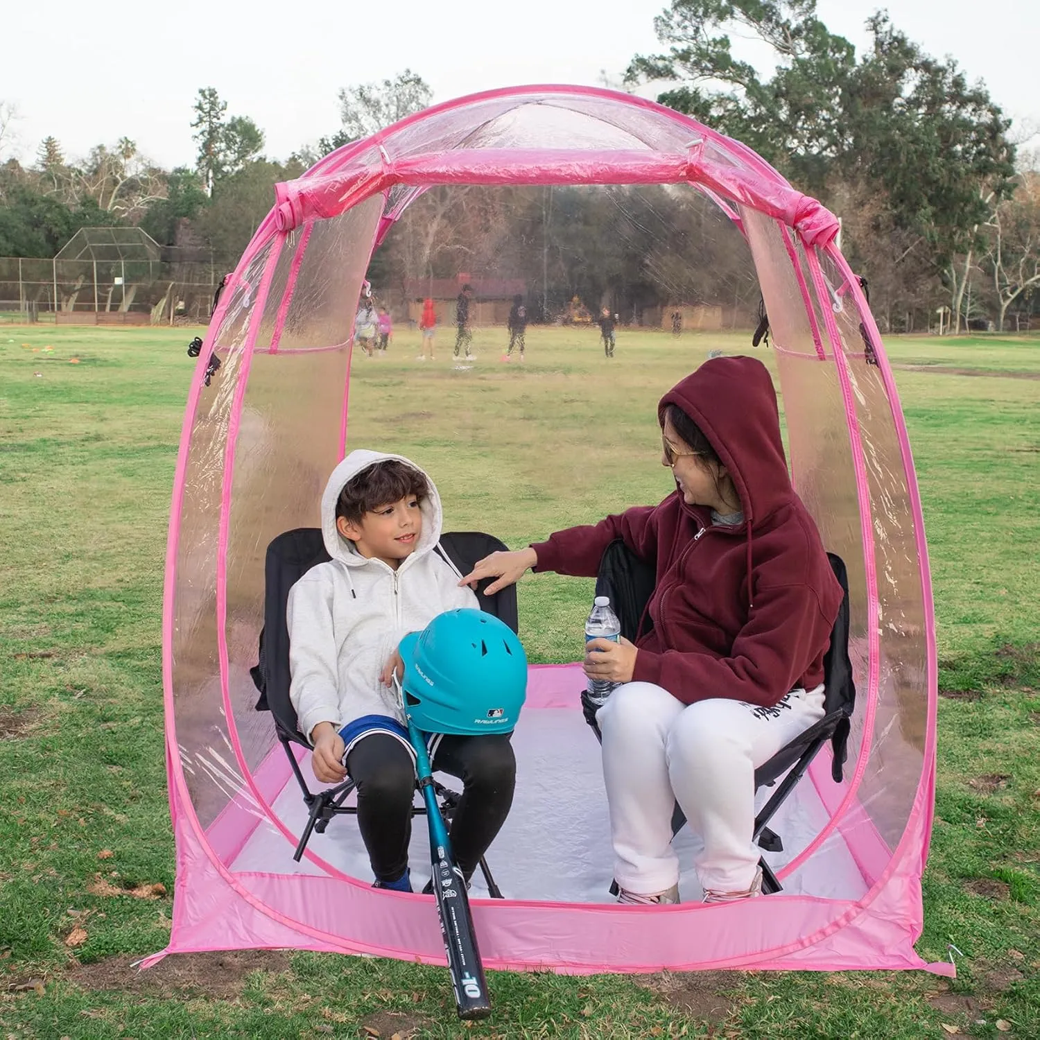 All Weather Proof Pod,Outdoor Weather Tent Sports Pod,540°View Bubble,Pop Up Screen House with Carry Bag,Screen Room for Sport Event,Camping,Fishing,Cheering