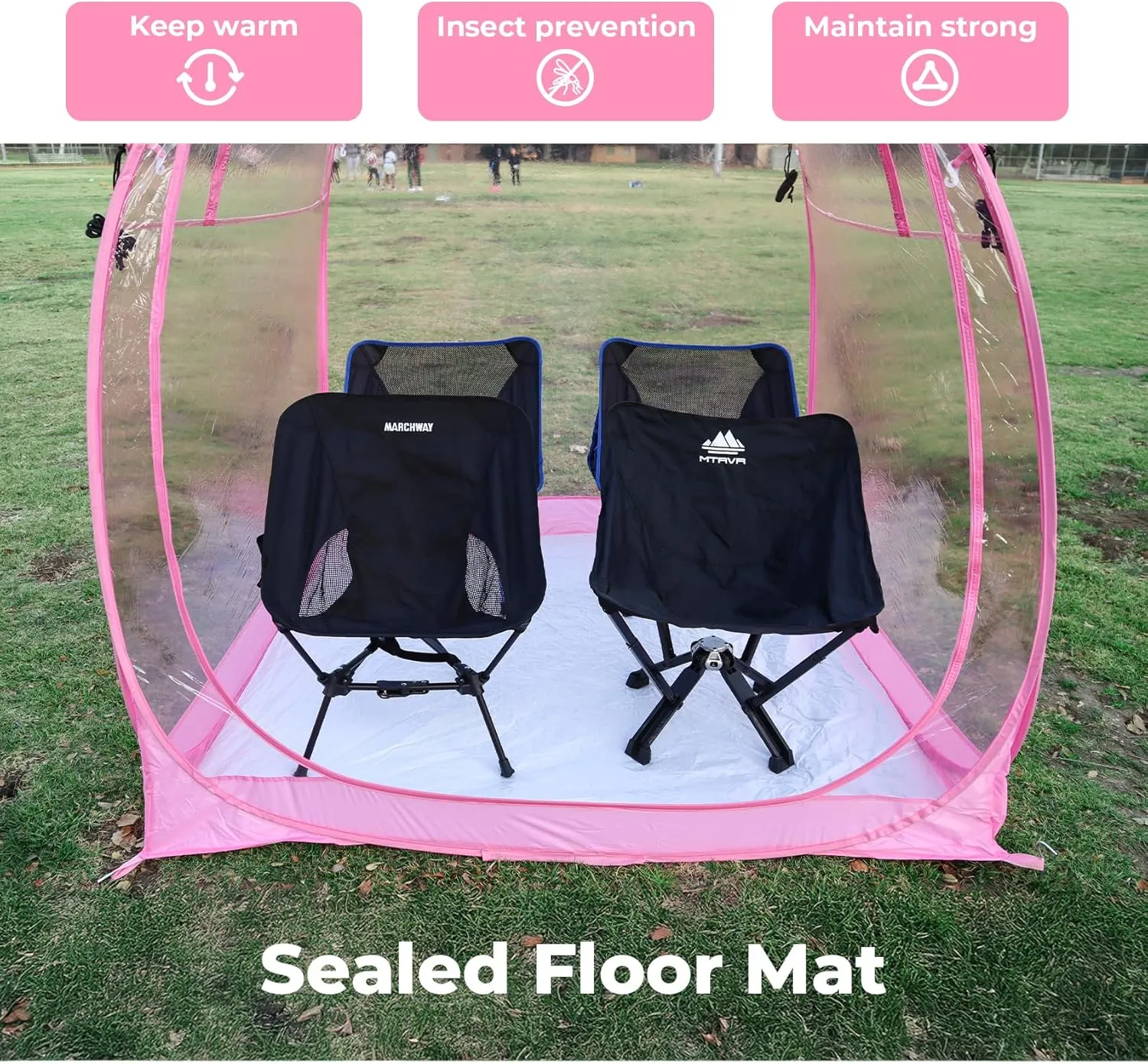 All Weather Proof Pod,Outdoor Weather Tent Sports Pod,540°View Bubble,Pop Up Screen House with Carry Bag,Screen Room for Sport Event,Camping,Fishing,Cheering