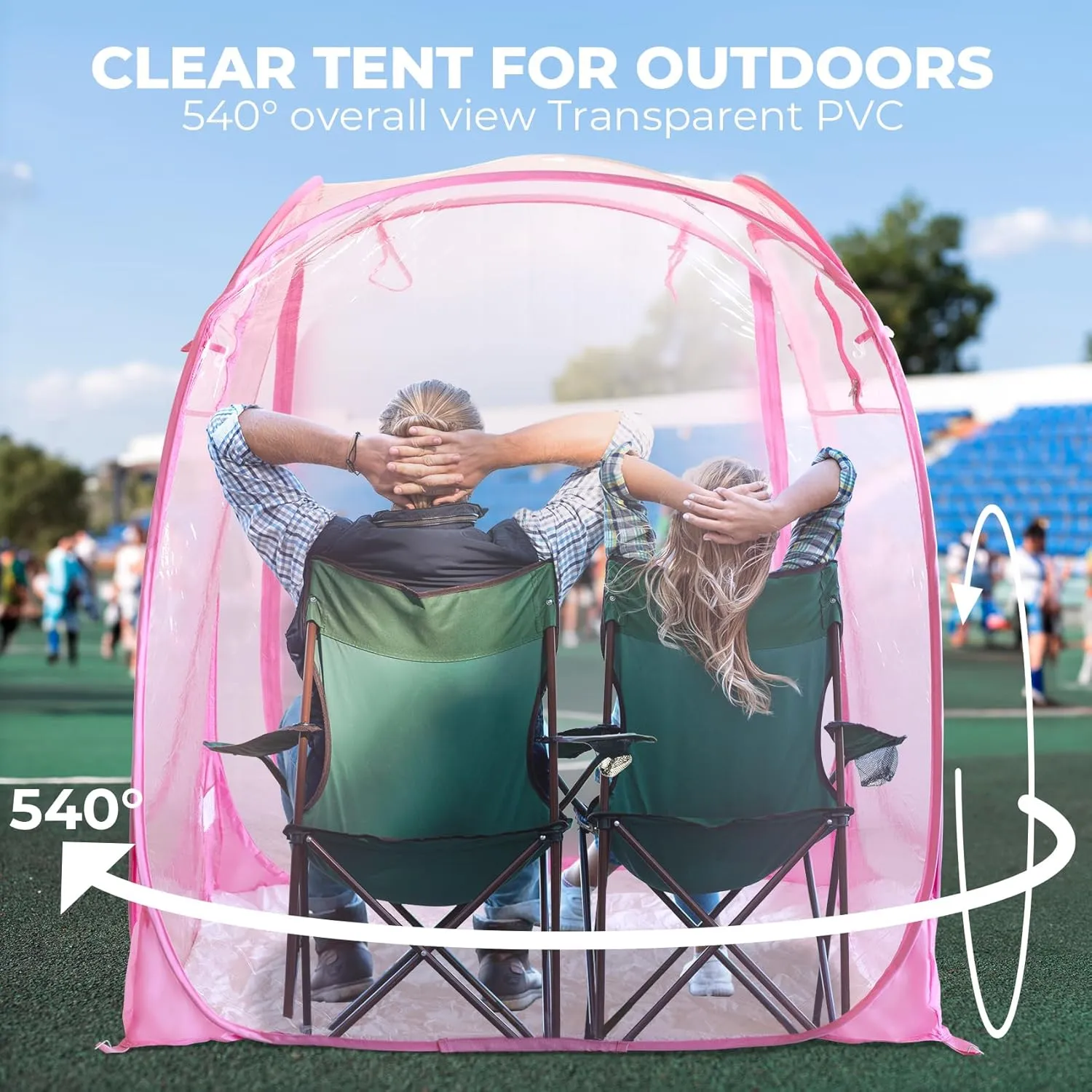 All Weather Proof Pod,Outdoor Weather Tent Sports Pod,540°View Bubble,Pop Up Screen House with Carry Bag,Screen Room for Sport Event,Camping,Fishing,Cheering