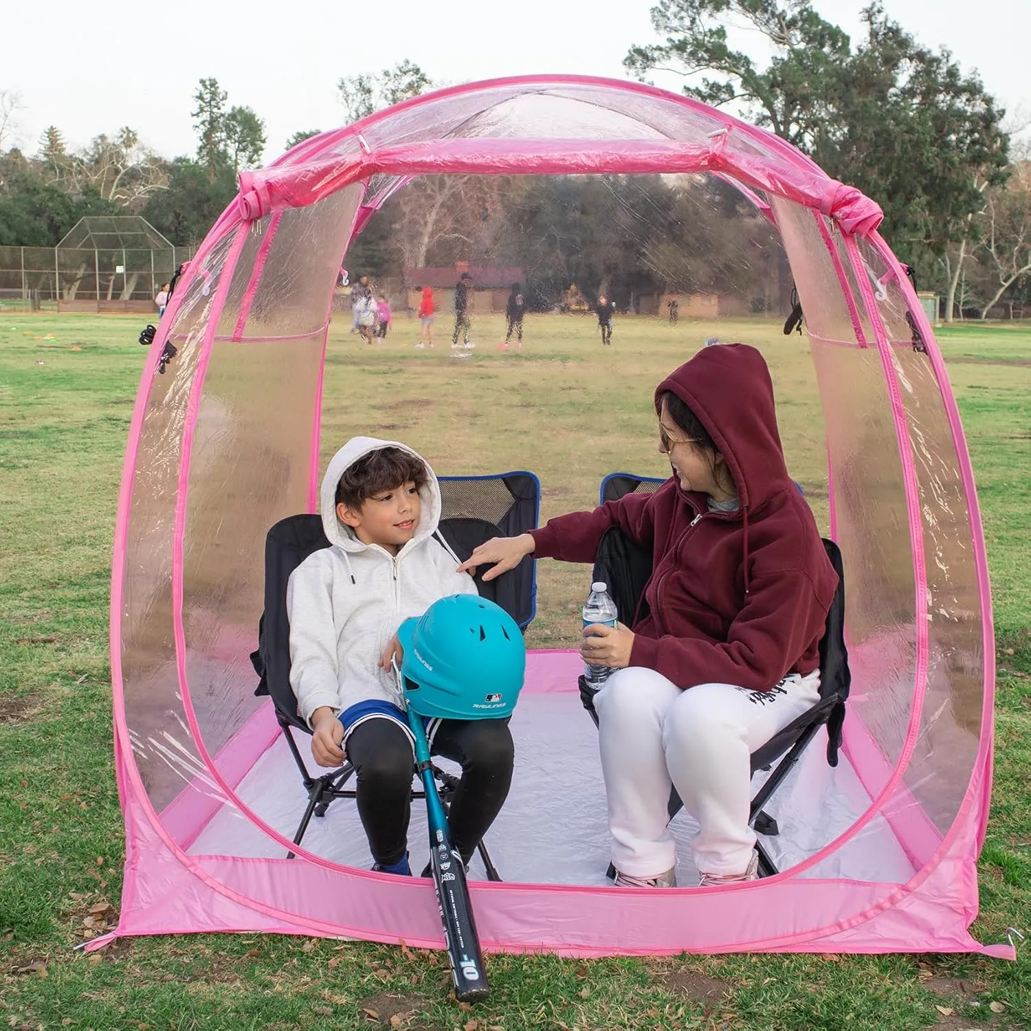 All Weather Proof Pod,Outdoor Weather Tent Sports Pod,540°View Bubble,Pop Up Screen House with Carry Bag,Screen Room for Sport Event,Camping,Fishing,Cheering