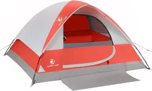 ALPHA CAMP 2/3/4 Person Camping Dome Tent with Rainfly, Lightweight Weatherproof Portable Backpacking Instant Tent, Easy Setup Tent for Outdoor Camping, Hiking, Mountaineering, Travel, Beach