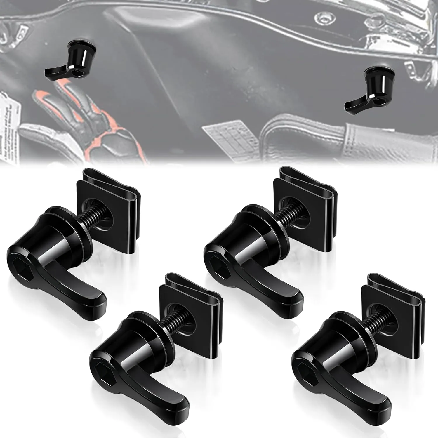 Amazicha New Saddle Bag Lock Hardware Bolt Kit, Theft Deterrent SaddleBag lever locks Mounting Hardware screws Compatible for Harley Davidson Touring Street Glide Electra Glide Softail 1992-Later…