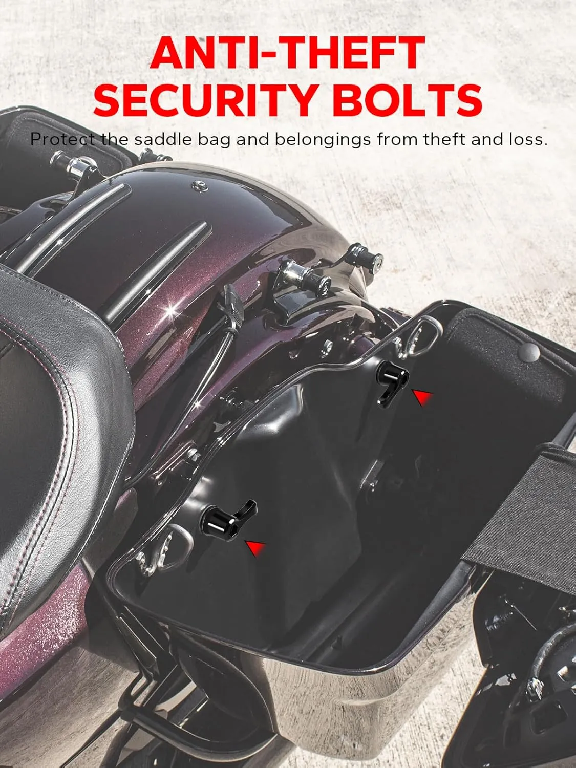 Amazicha New Saddle Bag Lock Hardware Bolt Kit, Theft Deterrent SaddleBag lever locks Mounting Hardware screws Compatible for Harley Davidson Touring Street Glide Electra Glide Softail 1992-Later…