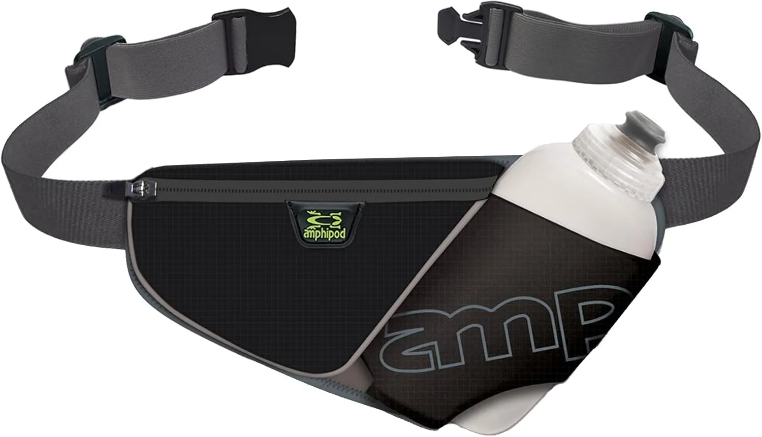 Amphipod High Five-K Bottle Pack, Runners Hydration Waist Belt for 5K/10K, Ultra Running & Walking, Men & Women - Slate - 16 oz