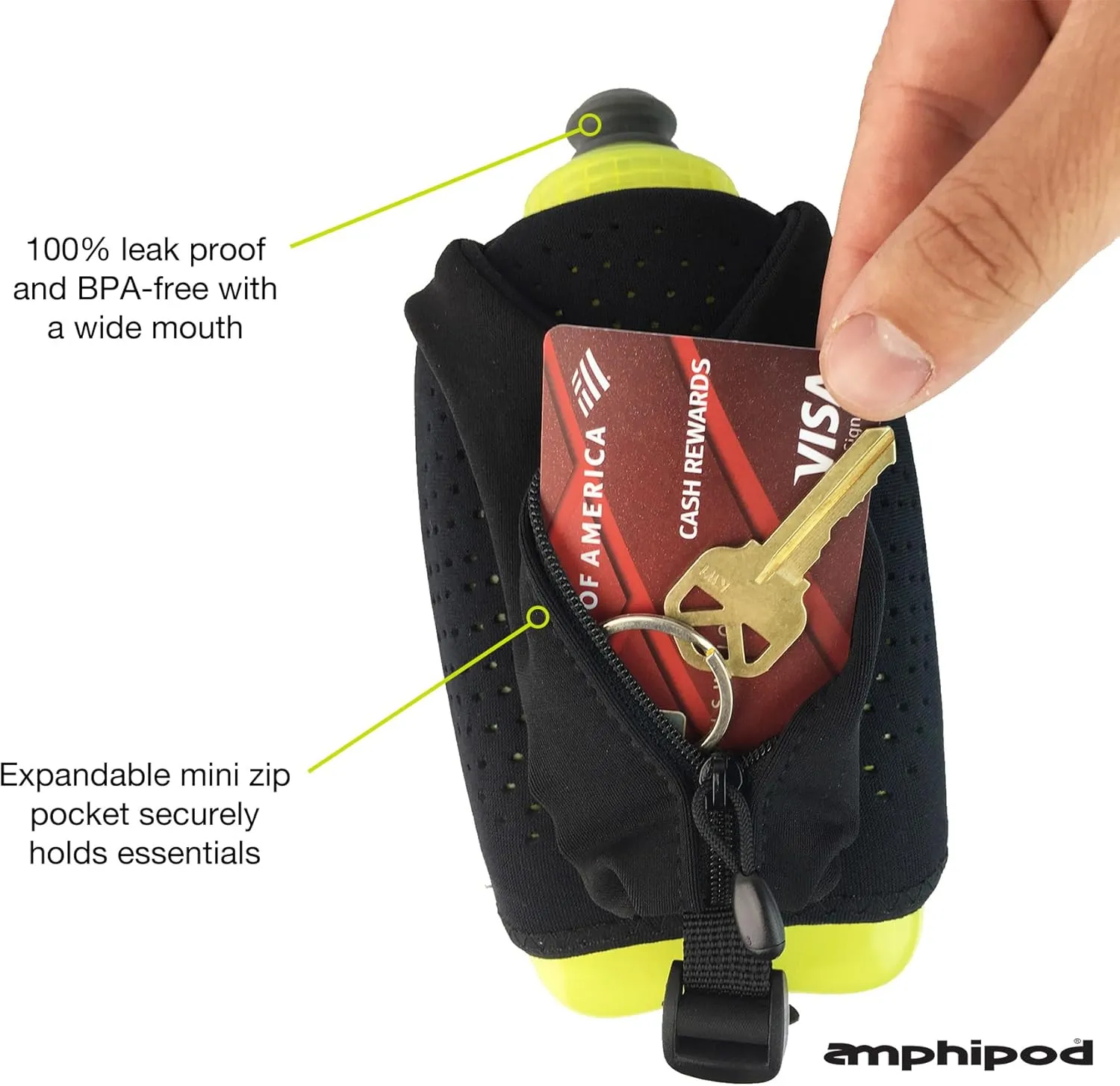Amphipod Hydraform Ergo-Lite Handheld Water Bottle, BPA-Free Minimalist Insulated Hydration for Ultra-Running & Walking - Pink -16 oz