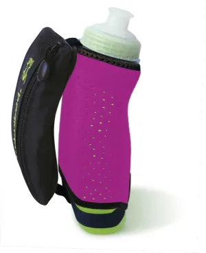 Amphipod Insulated Hydraform Thermal-Lite 12oz. Handheld Water Bottle with Zipper Pouch and Push-pull Cap (Pink)