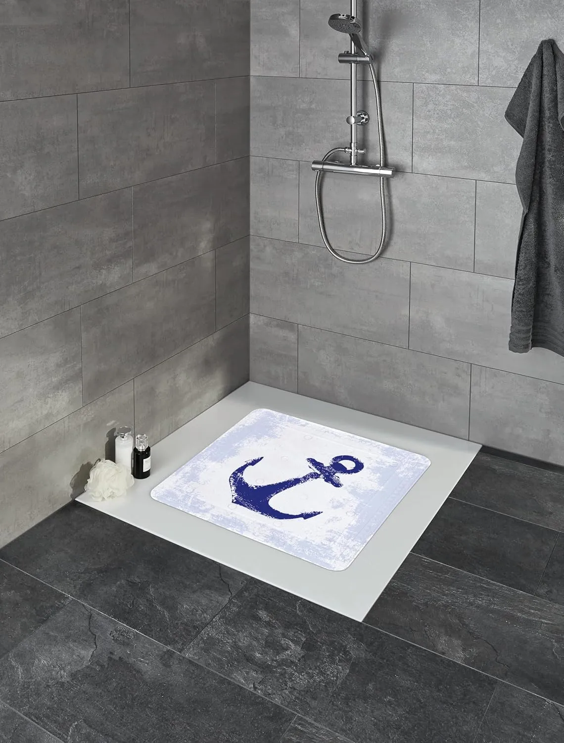 Anchor Shower Safety Mat, 55 x 55 x 0.3 cm, Dark Blue
