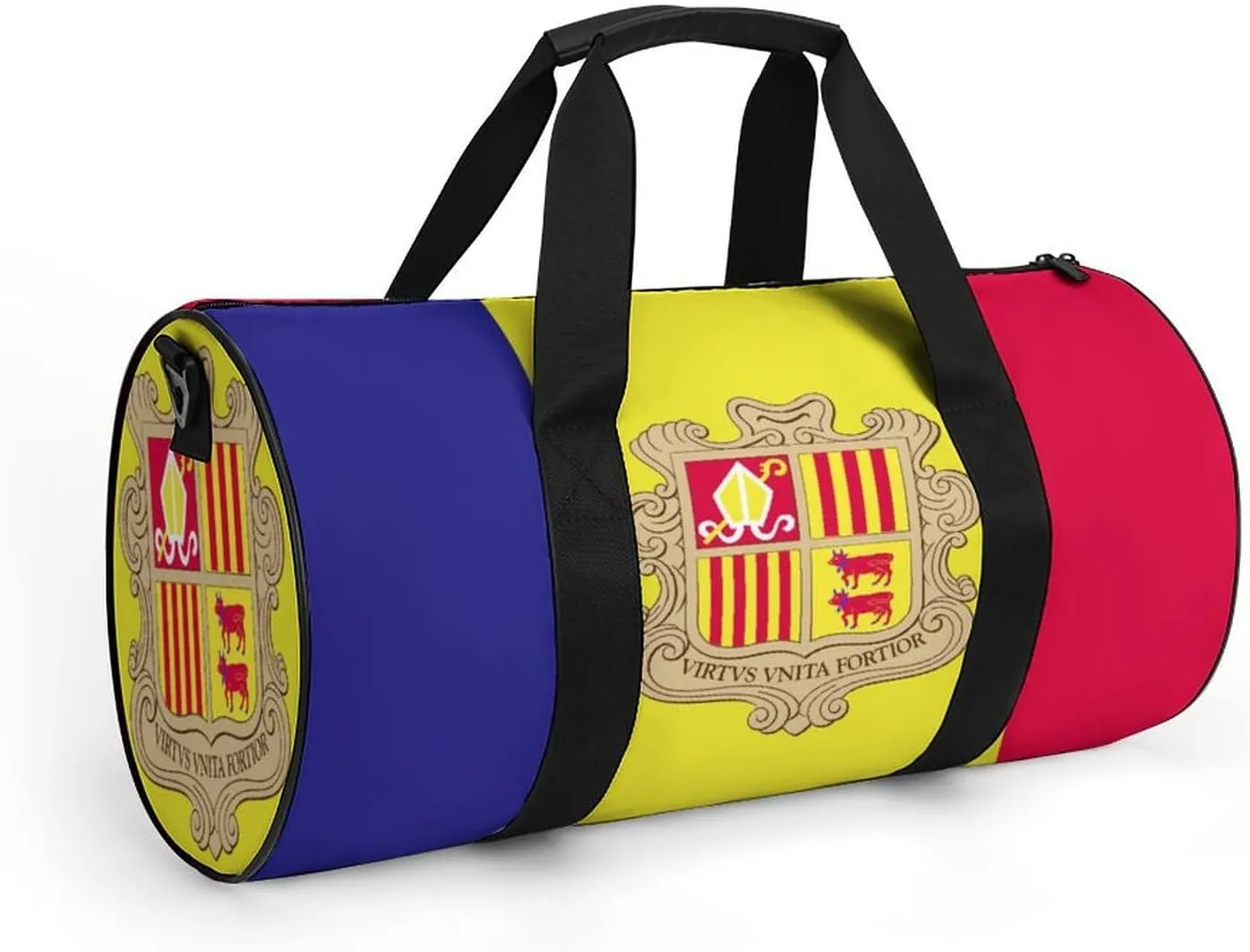 Andorra Flag Sports Duffel Bag for Boys Girls Dry Wet Separation Overnight Gym Bag
