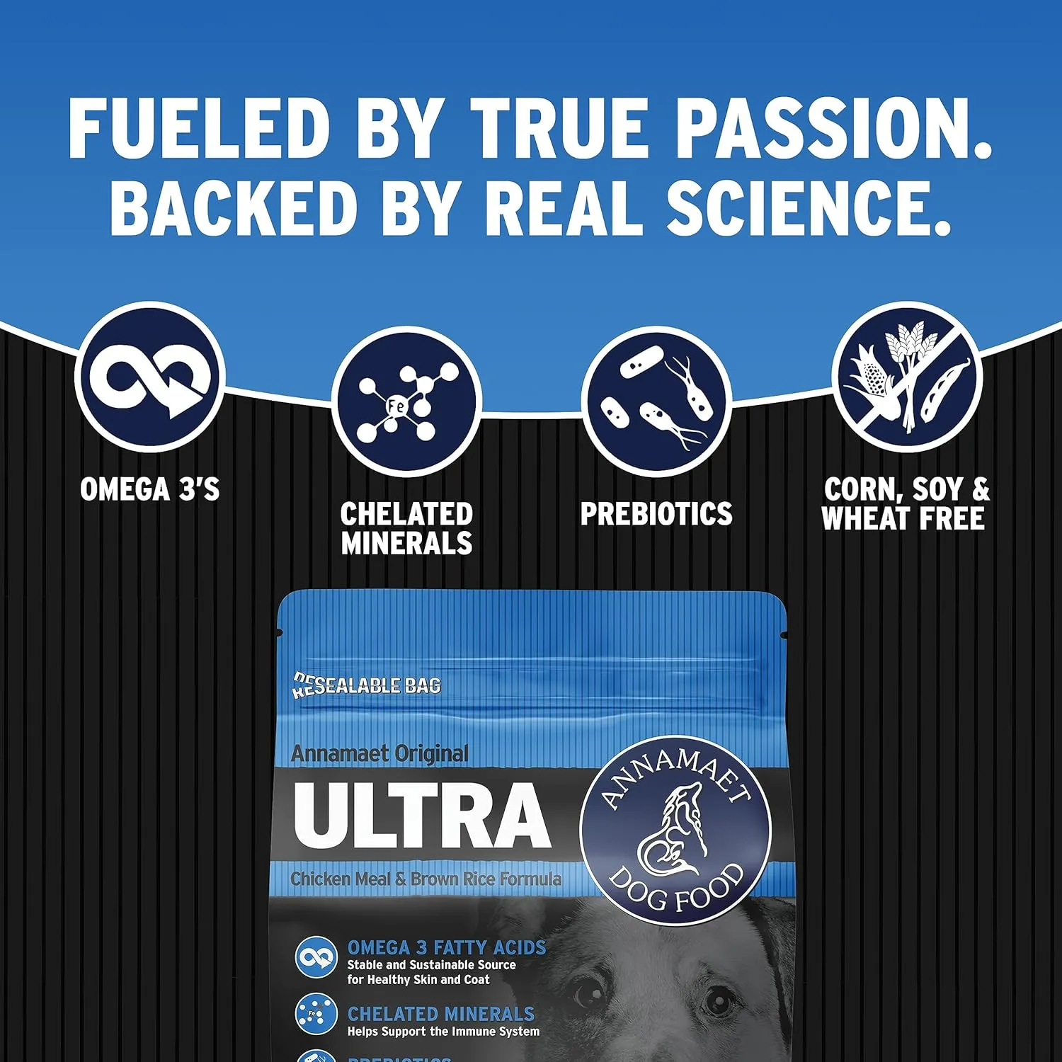 Annamaet Original Ultra Formula Dry Dog Food, 32% Protein (Chicken & Brown Rice), 40-lb bag