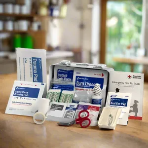 ANSI Class A  351 First Aid Kit | Professional Metal Case with Wall Mount | OSHA Compliant Emergency Medical Kit