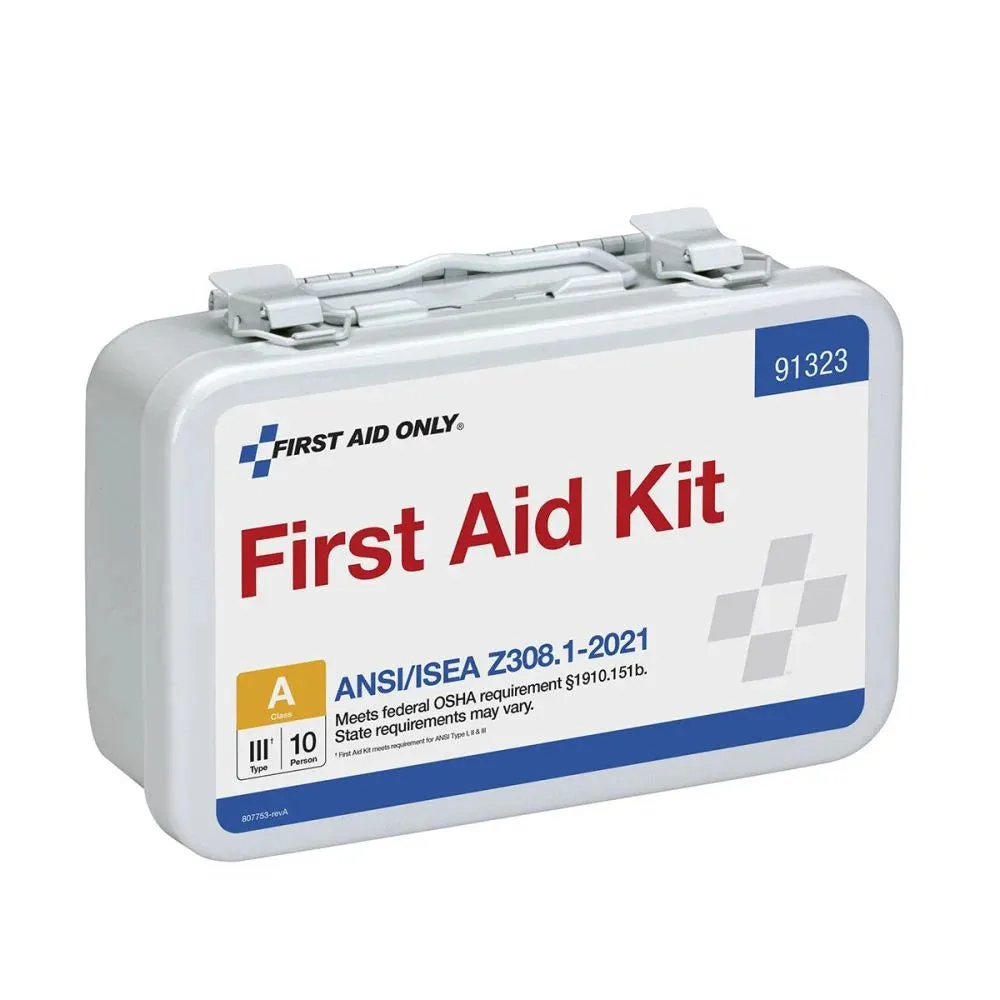 ANSI Class A  351 First Aid Kit | Professional Metal Case with Wall Mount | OSHA Compliant Emergency Medical Kit