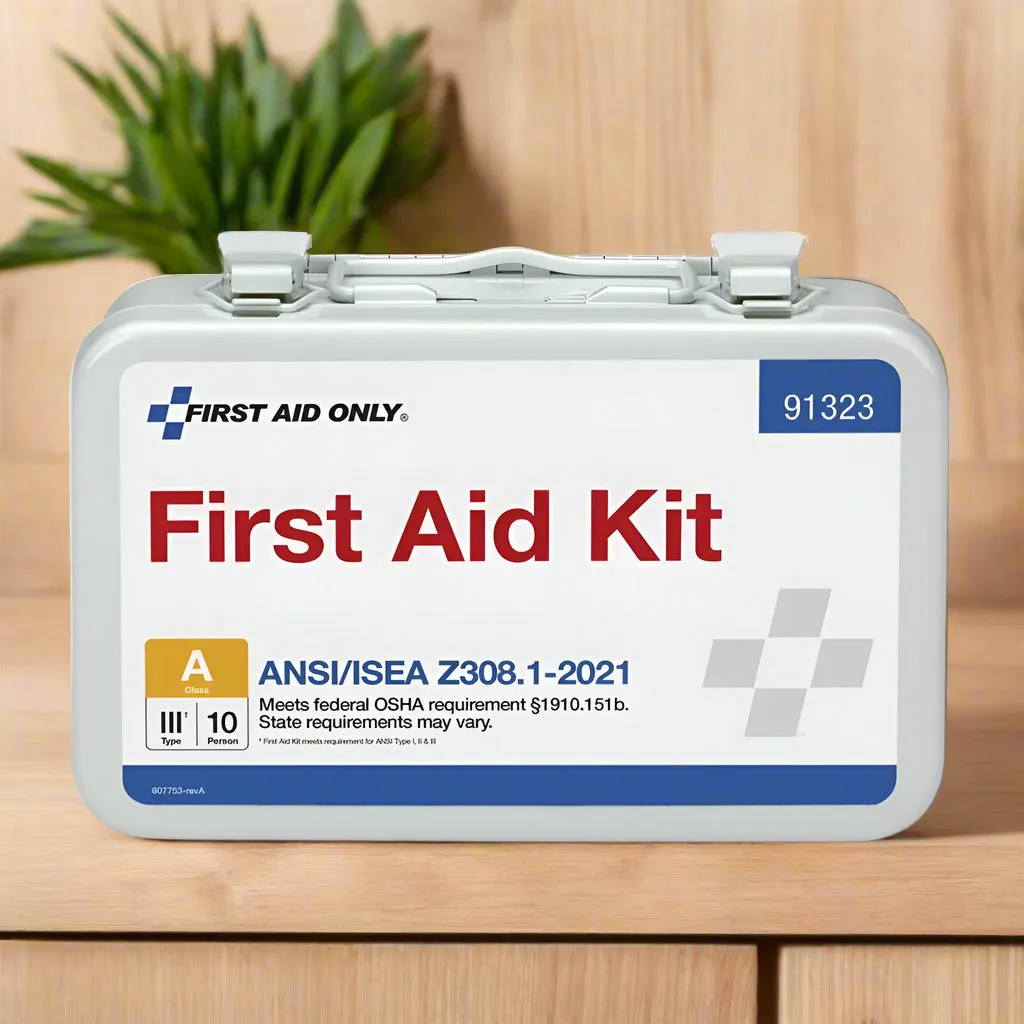 ANSI Class A  351 First Aid Kit | Professional Metal Case with Wall Mount | OSHA Compliant Emergency Medical Kit