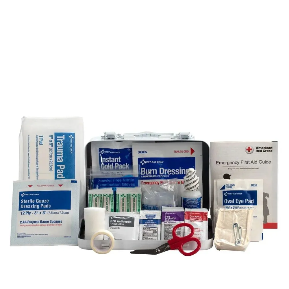 ANSI Class A  351 First Aid Kit | Professional Metal Case with Wall Mount | OSHA Compliant Emergency Medical Kit