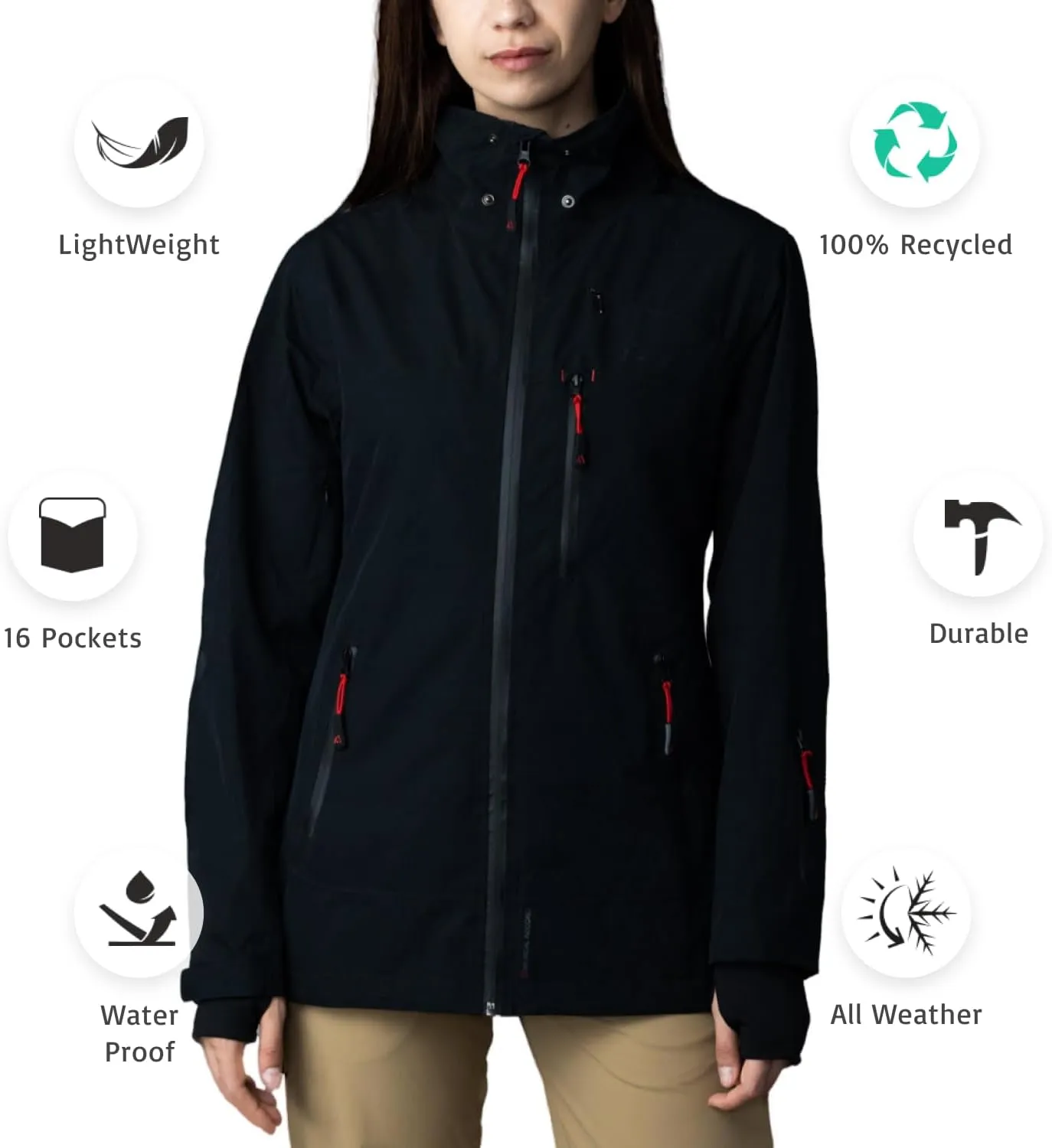 Apricoat Adventure 2.0 Warm Winter Jacket Insulated, Hooded, Waterproof and windproof Coat for Travelling, Hiking, Trekking
