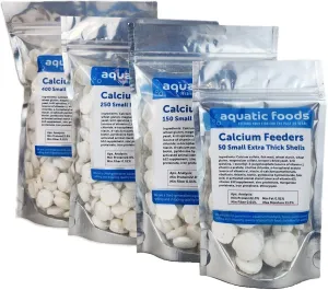 Aquatic Foods Inc. Calcium Feeder Small Shells. Extra Thick Shells for Shrimp, Snails, Crabs, Crayfish, Hermit Crabs and All Tropical Fish…50 Count Bag
