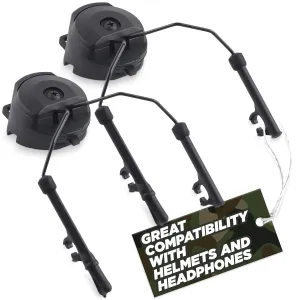 ARC Rail Adapter for Tactical Headsets – Compatible with Peltor Comtac II/III, Earmor M31/M32, Sordin – Fits FAST, MICH, EXFIL Helmets – Airsoft, Range, Law Enforcement – Secure Mount, No Tools Needed