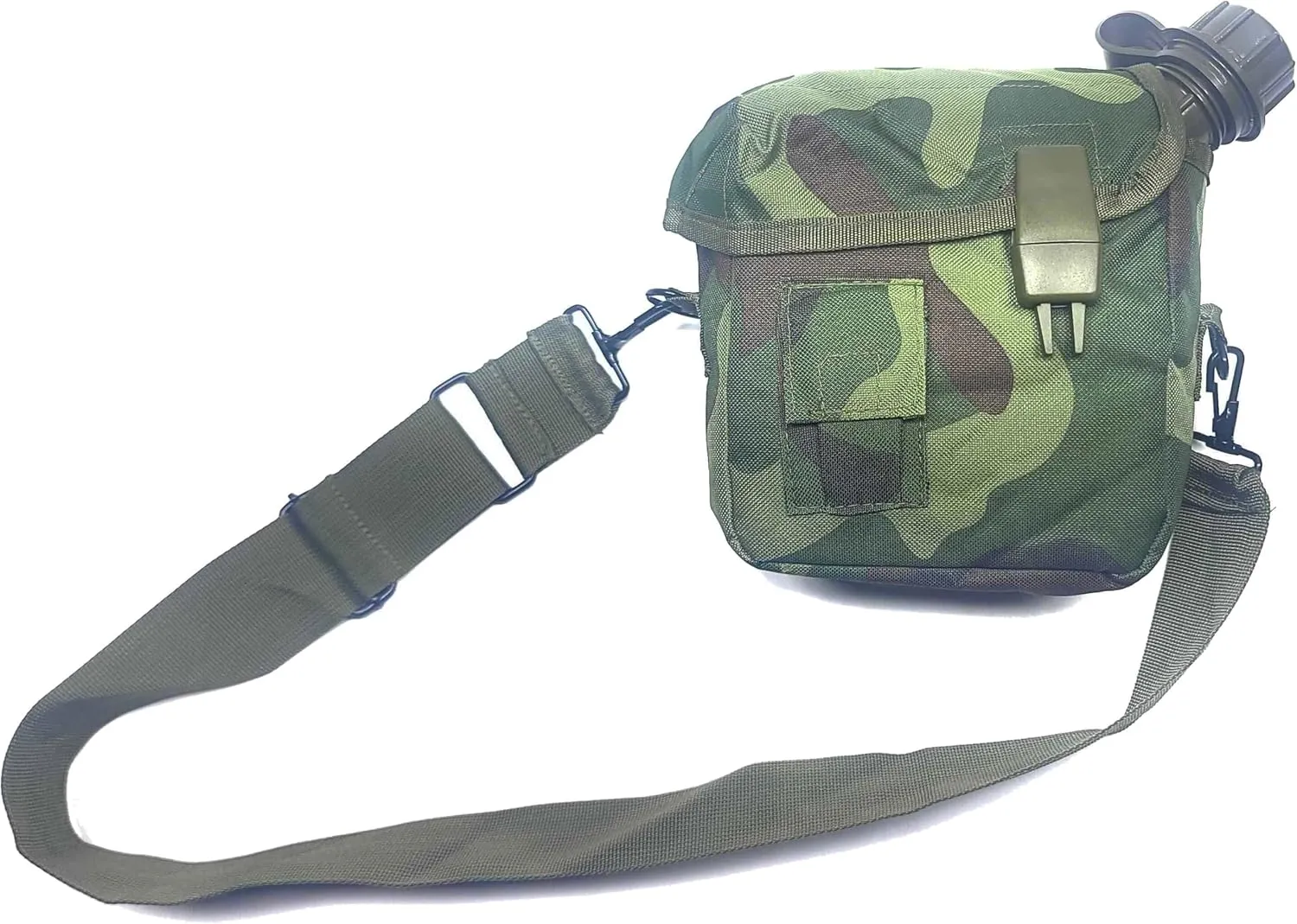 Army Universe Woodland Camouflage 2 Quart Canteen Bladder Cover with Bladder Canteen & Strap - Military Style Tactical Hydration Water Bottle & Carrier