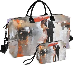 Art Woman Man Street Duffel Bag for Traveling, Gym Bags with Multiple Interior Pockets for Women Men Toiletry Purse Included 20.5”x 1.9” x 13.8”