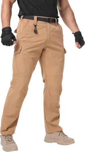 Arunlluta Men’s Tactical Pants, Ripstop Water Resistant Cargo Work Pants for Men, Stretch Hiking Pants Lightweight