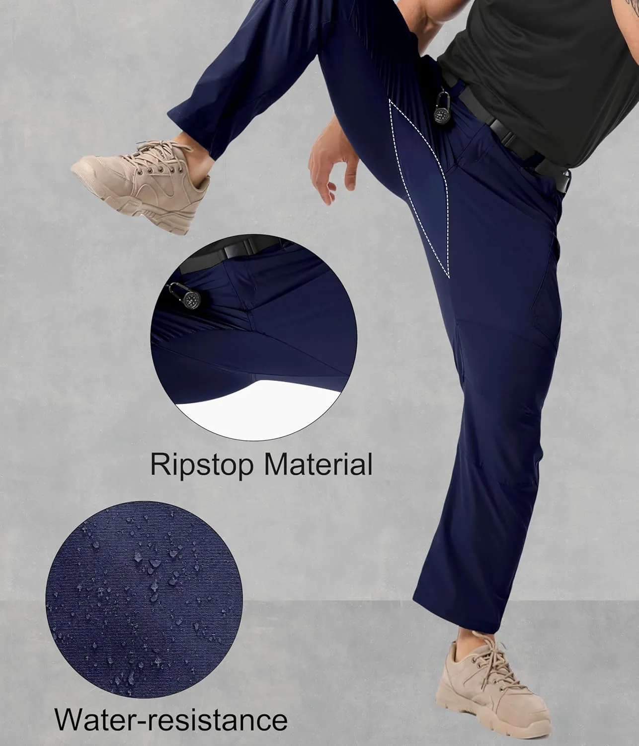 Arunlluta Men’s Tactical Pants, Ripstop Water Resistant Cargo Work Pants for Men, Stretch Hiking Pants Lightweight