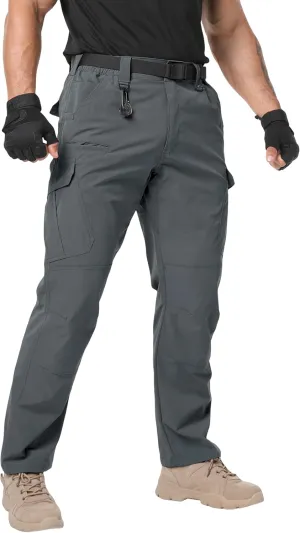 Arunlluta Men’s Tactical Pants, Ripstop Water Resistant Cargo Work Pants for Men, Stretch Hiking Pants Lightweight