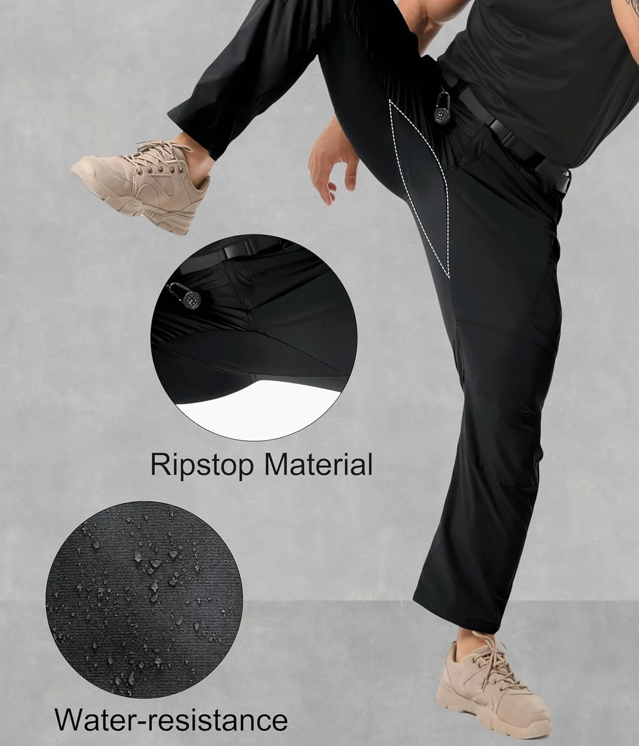 Arunlluta Men’s Tactical Pants, Ripstop Water Resistant Cargo Work Pants for Men, Stretch Hiking Pants Lightweight