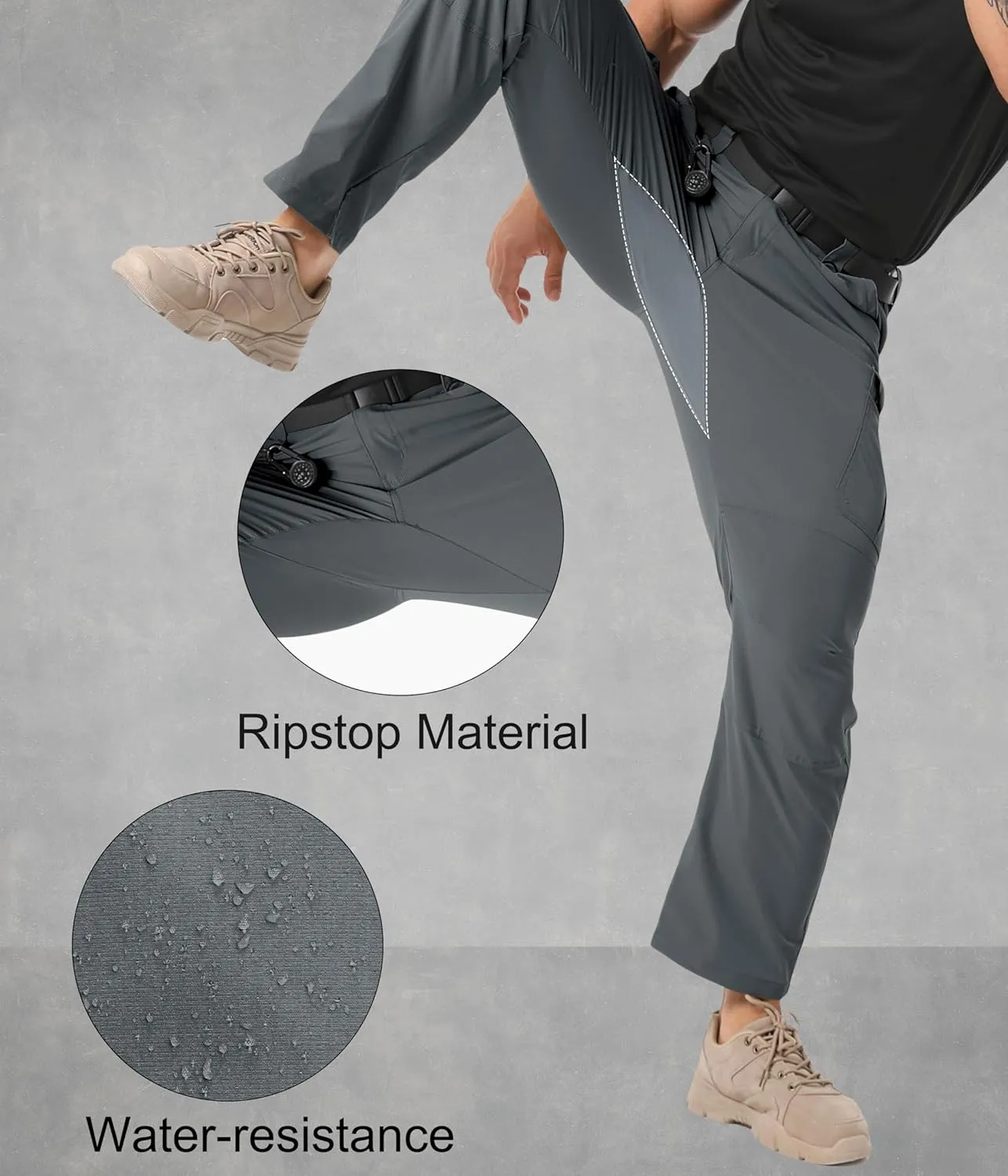 Arunlluta Men’s Tactical Pants, Ripstop Water Resistant Cargo Work Pants for Men, Stretch Hiking Pants Lightweight