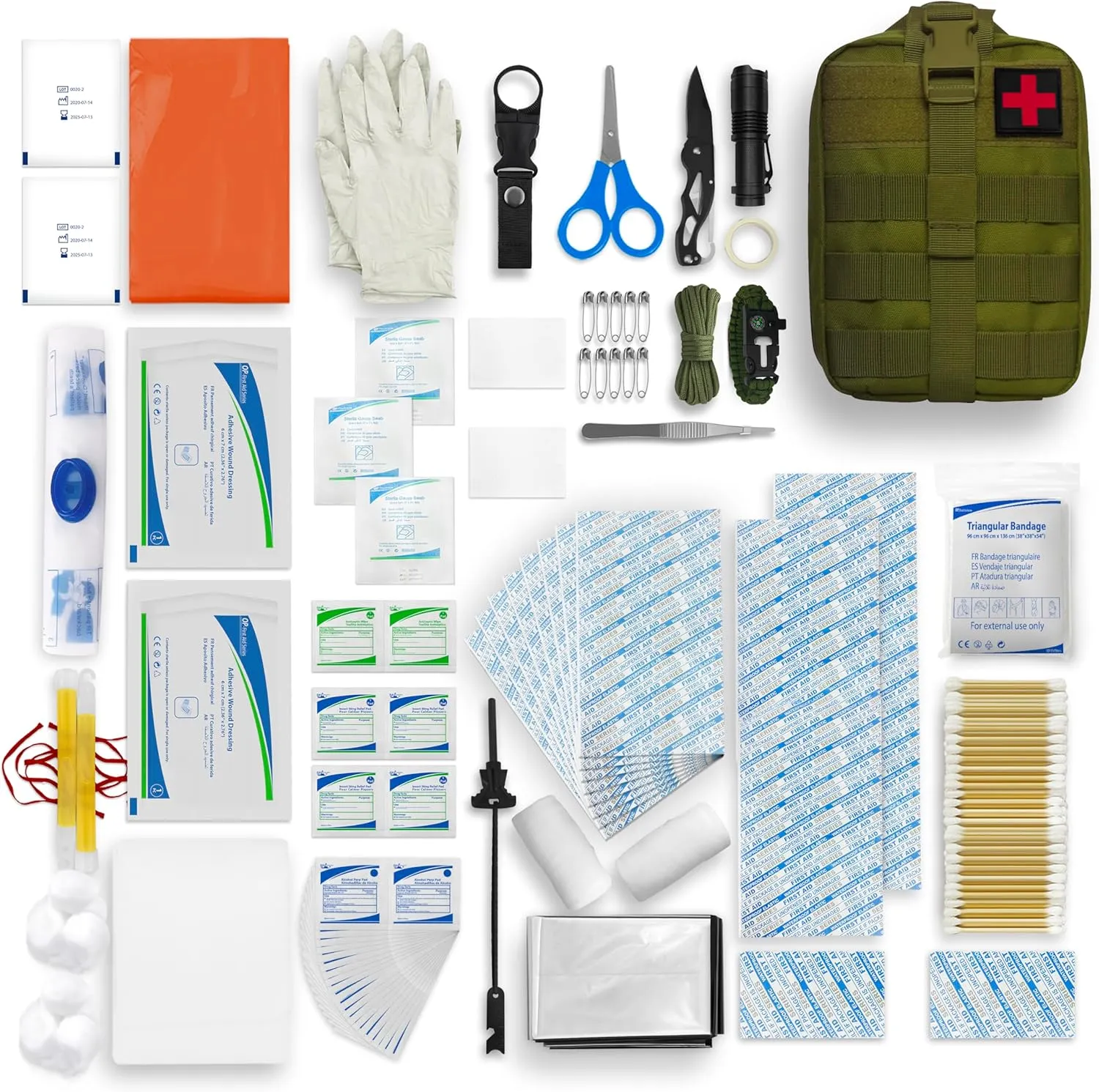 ASA Techmed Survival Tactical First Aid Kit - Emergency Trauma Kit, IFAK Med Kit for Medical and Survival Emergencies, Ideal for Hunters, Hikers, Preppers, Fishing, and Outdoor Activities