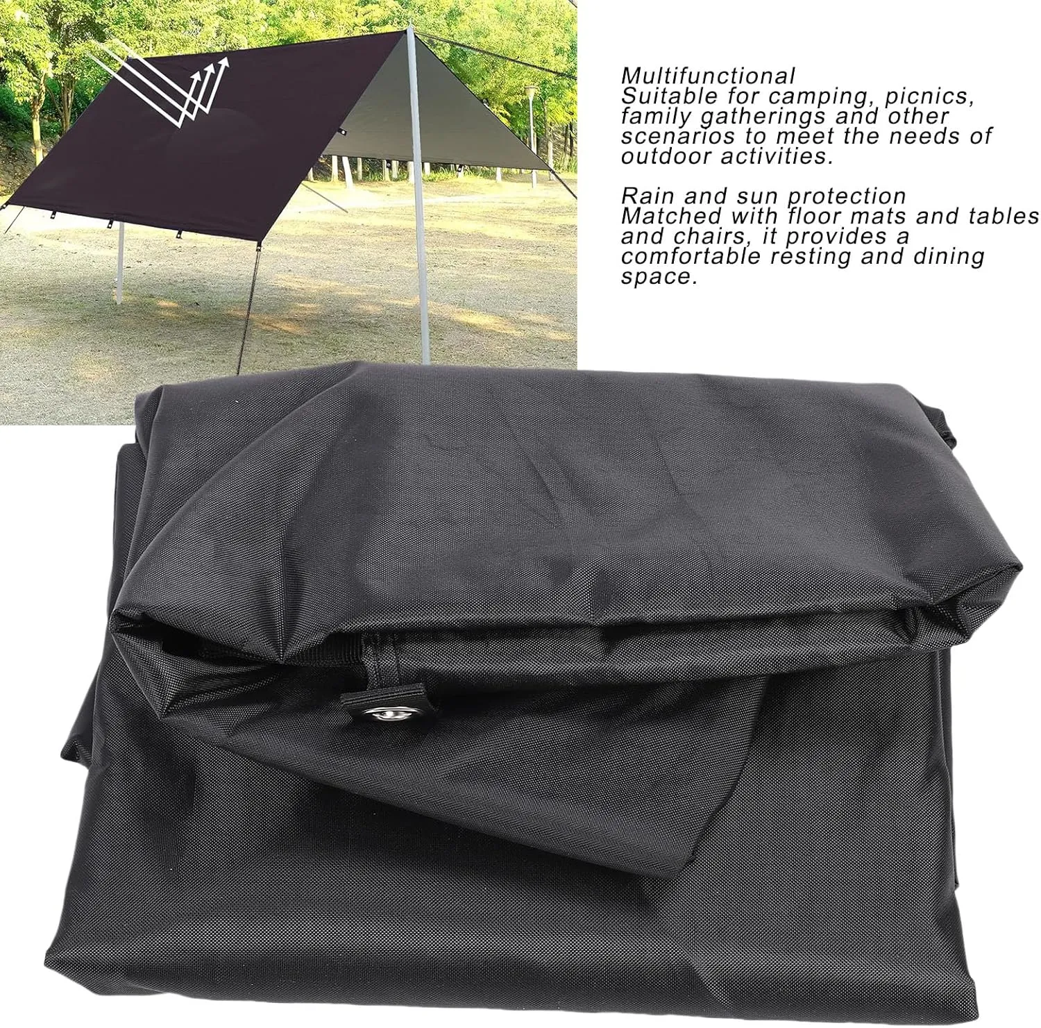 Asixxsix 144x115 Inch 366x292cm Water Proof Tarp, Heavy Duty Large Tarps, with 20M Rope Reinforced Grommets and Edge, U V & Fade Resist Tear Resist Tarps for Outdoor Camping (L)