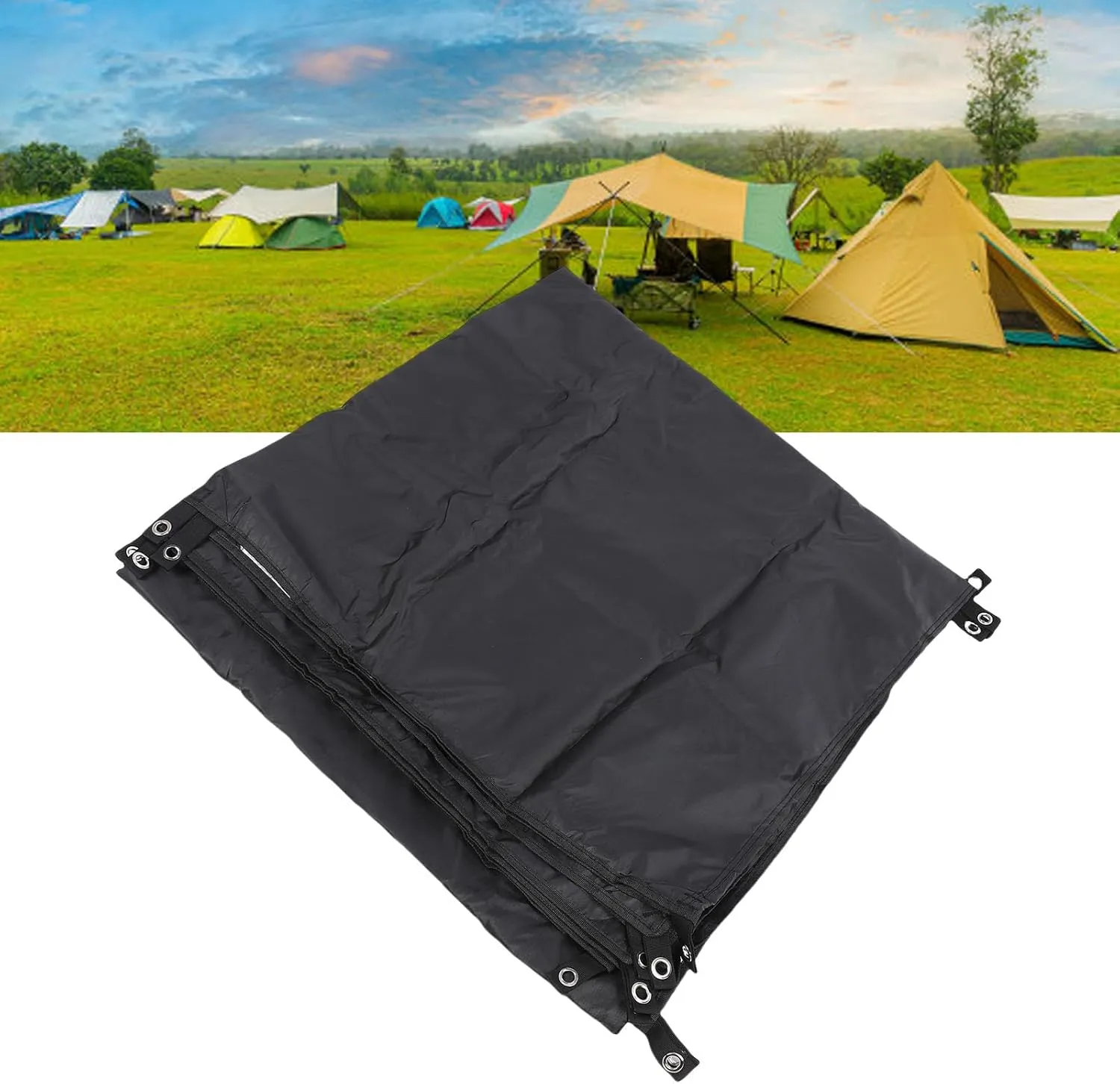 Asixxsix 144x115 Inch 366x292cm Water Proof Tarp, Heavy Duty Large Tarps, with 20M Rope Reinforced Grommets and Edge, U V & Fade Resist Tear Resist Tarps for Outdoor Camping (L)