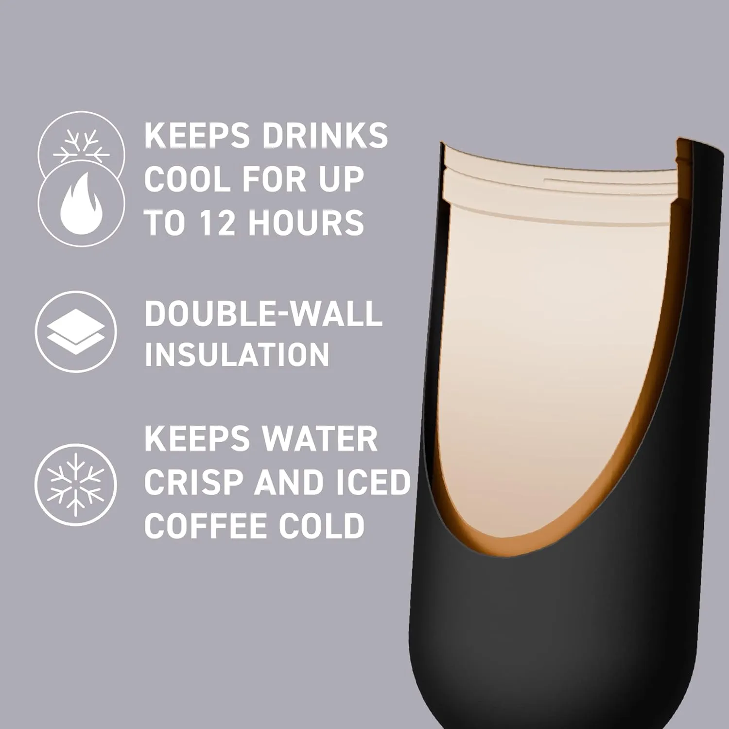 Asobu Orbit 30oz/900ml Water Bottle, Sleek Insulated Bottle with Pop-Up Lid and Carry Handle, Perfect for Iced Coffee, Travel, and Stylish Hydration