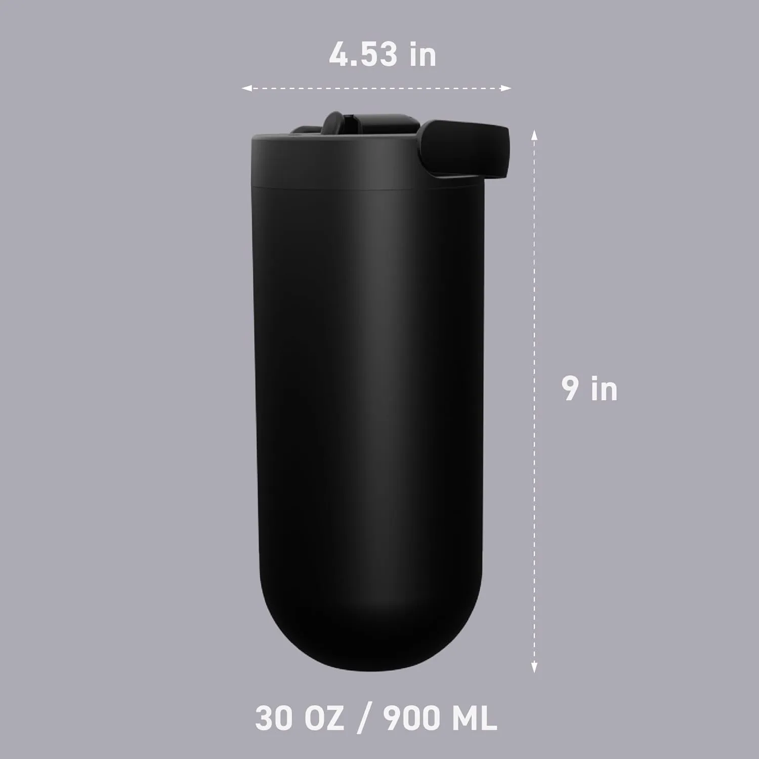 Asobu Orbit 30oz/900ml Water Bottle, Sleek Insulated Bottle with Pop-Up Lid and Carry Handle, Perfect for Iced Coffee, Travel, and Stylish Hydration