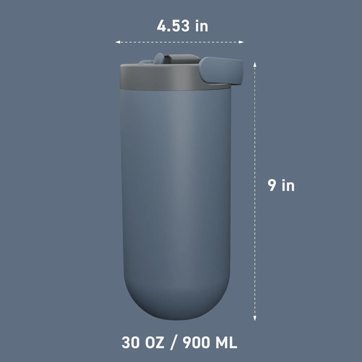 Asobu Orbit 30oz/900ml Water Bottle, Sleek Insulated Bottle with Pop-Up Lid and Carry Handle, Perfect for Iced Coffee, Travel, and Stylish Hydration
