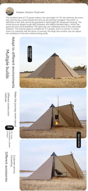 Astagear 10 Person 3 Season Treetop Camping Tent with Mesh Roof, Windows, Vestibule, Double Layer, Waterproof, Easy Setup, 7.5m² Large Space for 4-6 Adults, pyramid