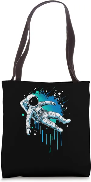 Astronaut Floating In Space Universe Drip Tote Bag