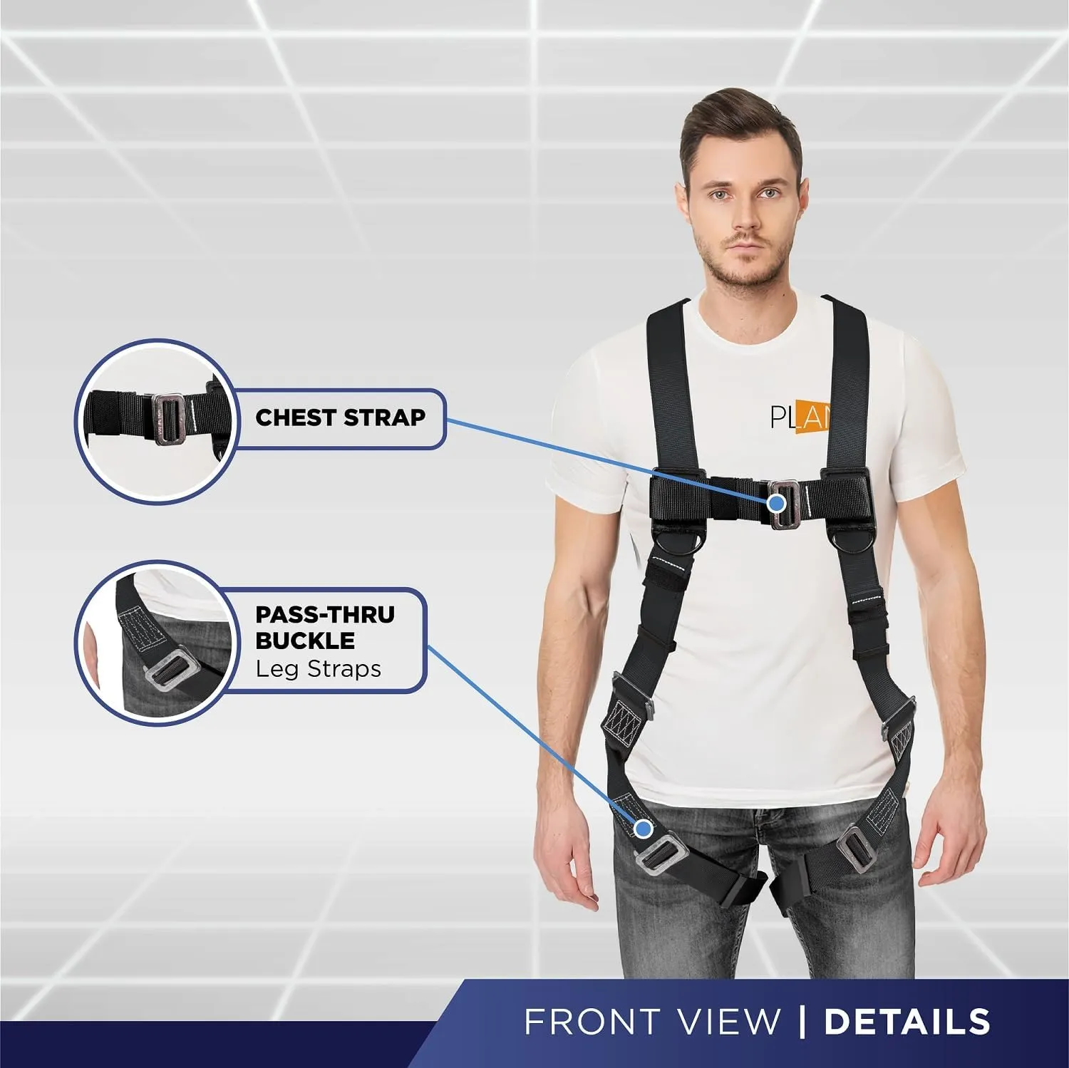 ATERET V5501 Roofing Bucket I 50 ft. Vertical Lifeline Assembly, Reusable Anchor, 5 Gallon Bucket, Safety Harness Kit