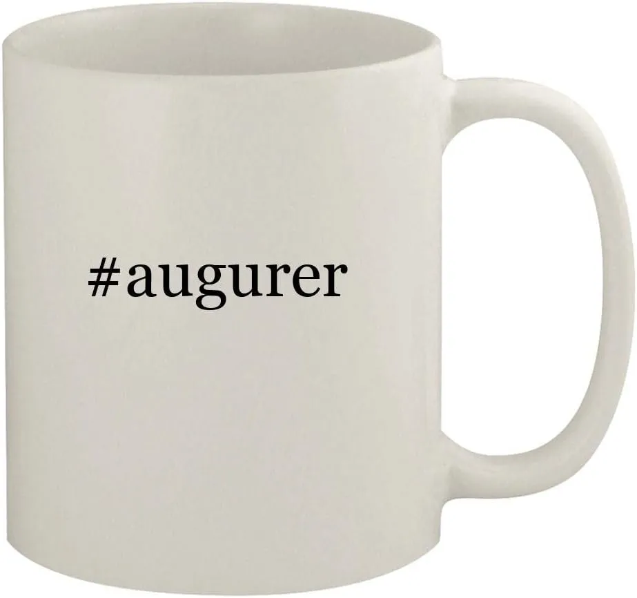 #augurer - 11oz Ceramic White Coffee Mug, White