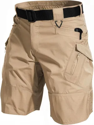 AUTIWITUA Men's Hiking Shorts Waterproof Tactical Cargo Short Pants Quick Dry Work Shorts with Multi Pockets(No Belt)