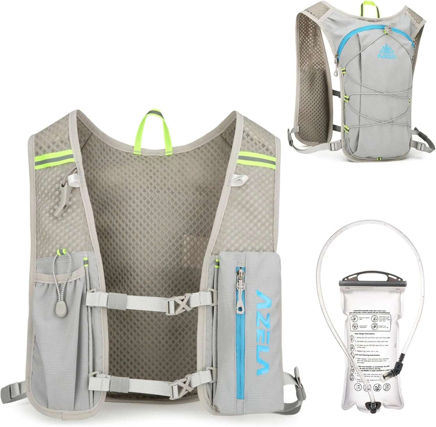 Azarxis Running Water Bottles Flask BPA Free Leakproof Hydration Vest Packs Waist Belt Replacement for Triathlon Marathon Hiking Cycling Climbing Jogging Runner