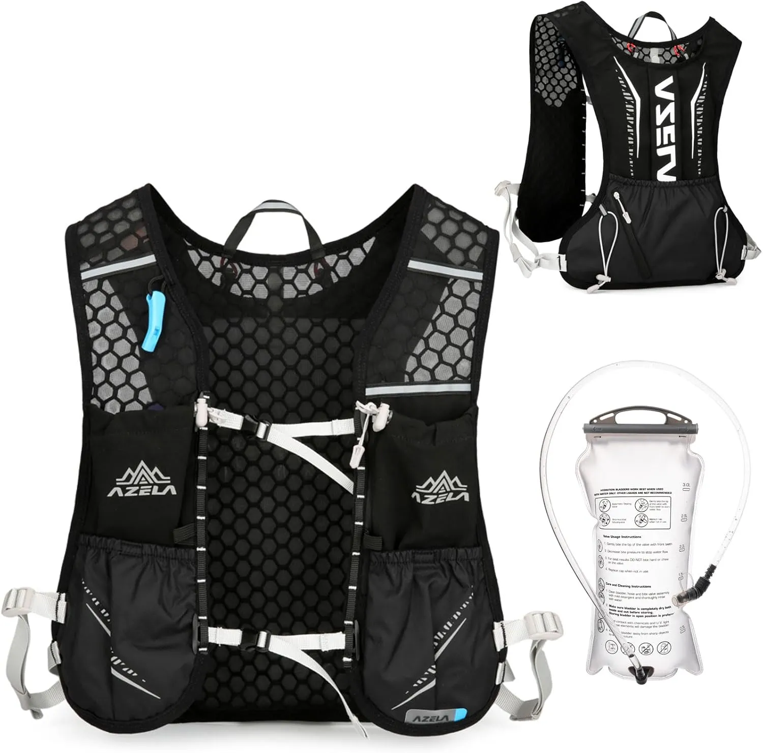 Azarxis Running Water Bottles Flask BPA Free Leakproof Hydration Vest Packs Waist Belt Replacement for Triathlon Marathon Hiking Cycling Climbing Jogging Runner