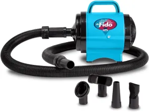 B-Air BA-FM-1-T Fido Max 1 Dog Dryer Premier Grooming Collection with 6-Foot Hose and 4 Grooming Nozzles, Turquoise